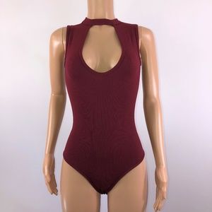 Prime Cut Burgundy Bodysuit W/Keyhole Design